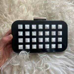 Devi Kroell Studded Clutch - Black and White Studded Clutch